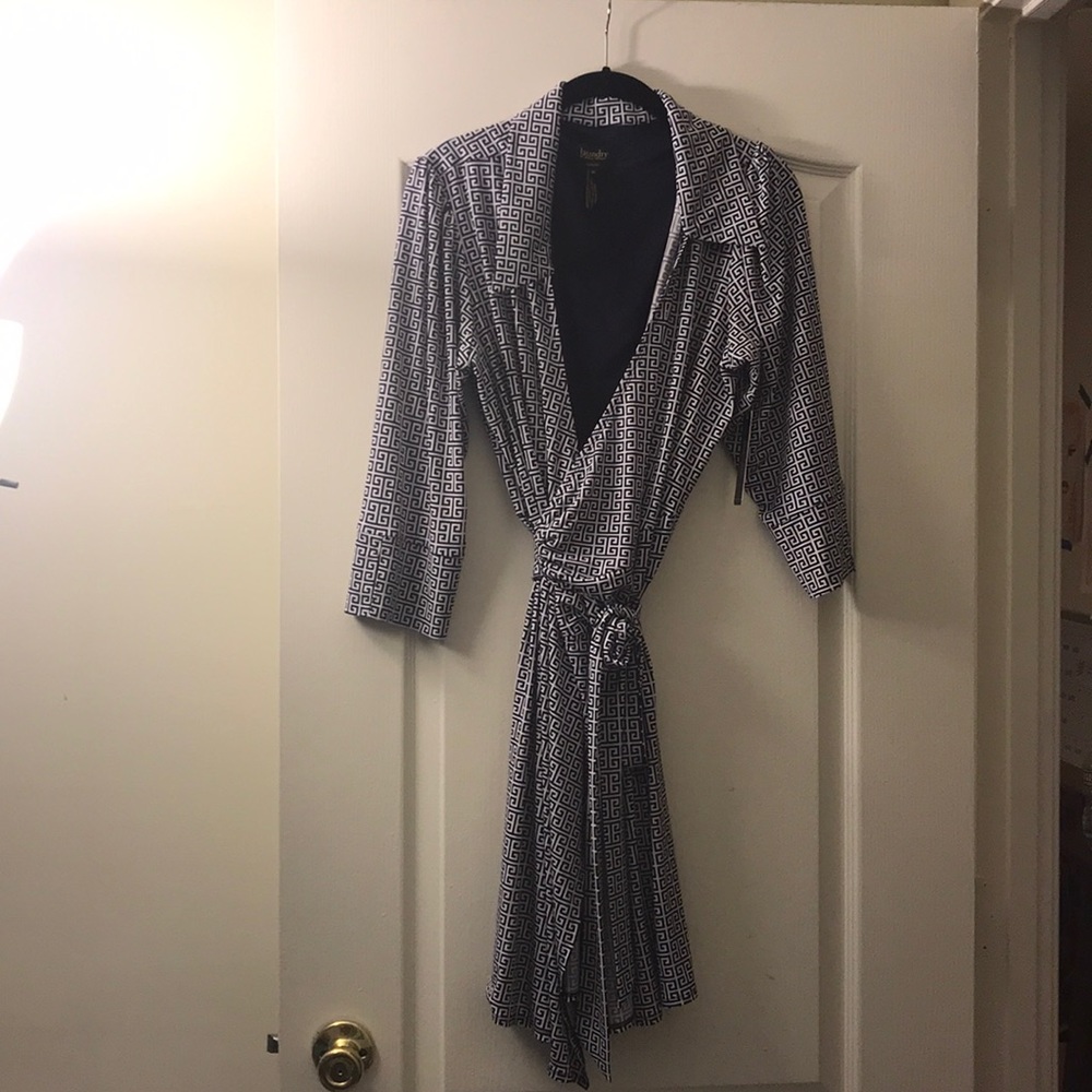 3/4 sleeve wrap dress